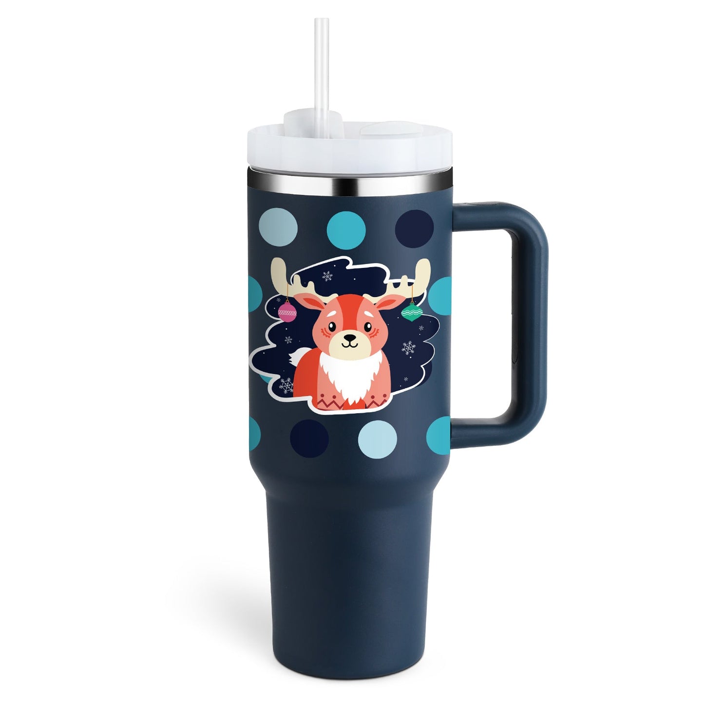 40 Oz Tumbler mit Griff Strohhalm isoliert