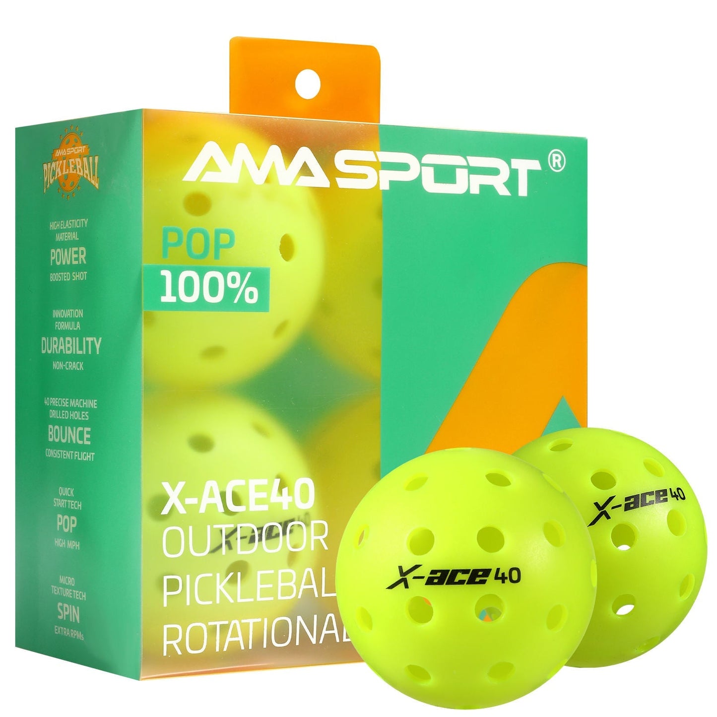 Frendorf | 40-Loch Pickleballs Set Outdoor Pickleball Bälle Rotational Leichtgewicht USAPA Pickleball Ball