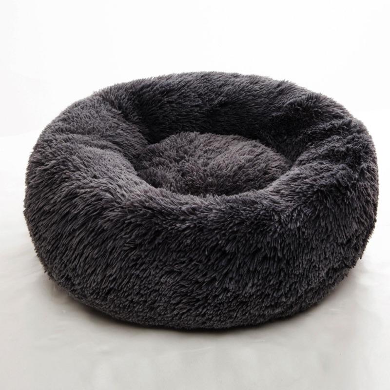 Runder Plüsch beruhigender Donut-Katzenbett-Nest
