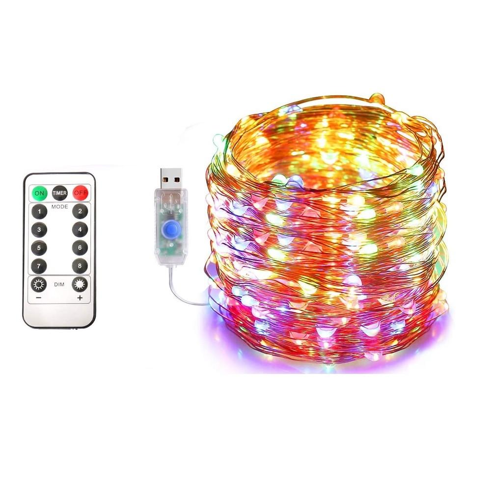 Frendorf | 40ft USB Wassertätig Fernbedienung LED Weihnachts-Lichterkette mit 8 Modi