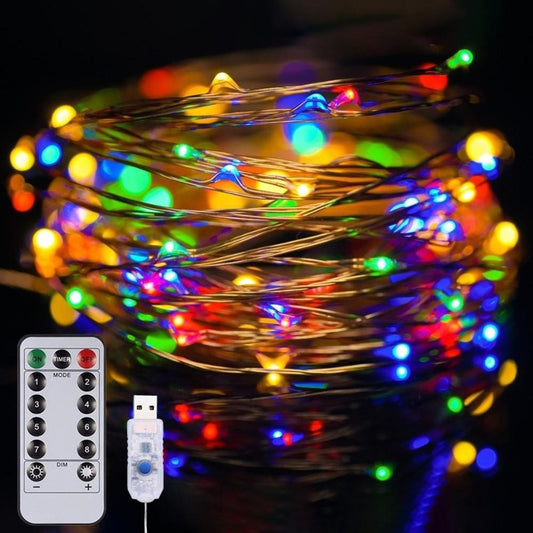 Frendorf | 40ft USB Wassertätig Fernbedienung LED Weihnachts-Lichterkette mit 8 Modi