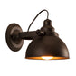Frendorf | 1 Glühbirne Kuppel Wandlampe Licht Antik Stil Schwarz/Rost Schmiedeeisen Wandmontage Licht für Flur