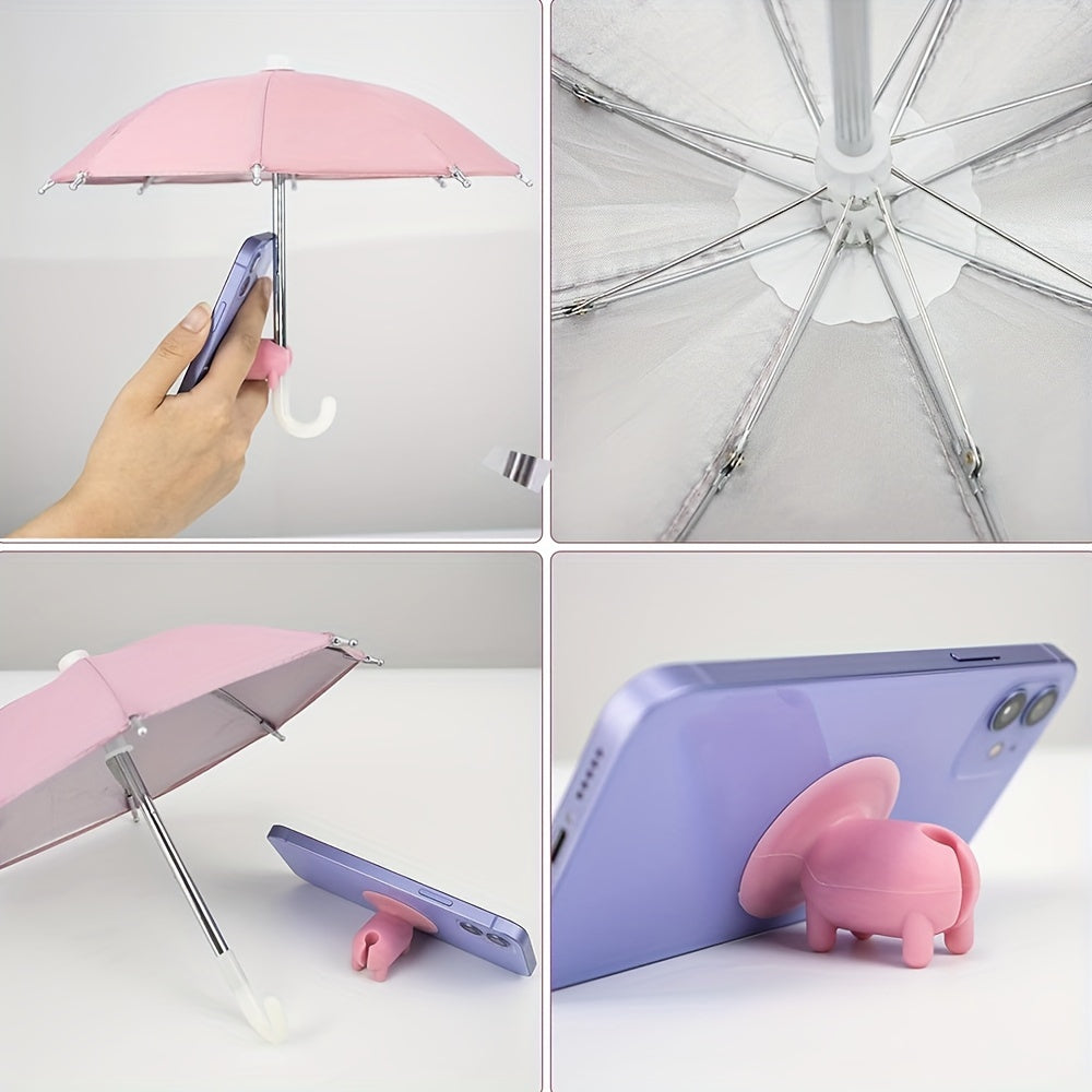 Frendorf | MiniSmart Regenschirm – Smartphone Sonnen- und Regenschutz mit Saugnapfhalter