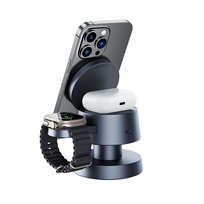 Frendorf | 3 in 1 magnetisches Ladegerät mit Umgebungslicht - für iPhone, Watch und AirPods