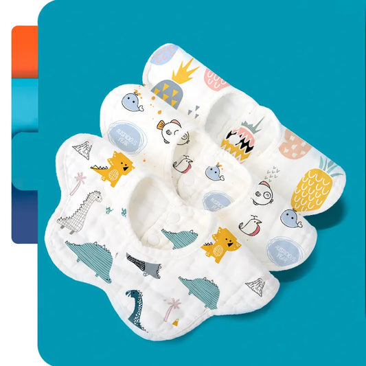 Frendorf | Baby Lätzchen aus Musselin – Weiche Spucktücher mit süßen Motiven