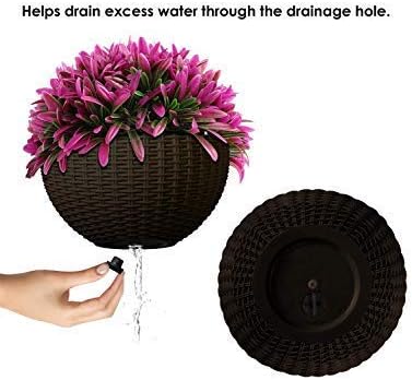 Frendorf | Geflochtener Hängekorb für Pflanzen mit Kette – Ideal für Balkon und Garten