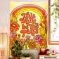 Retro Vibes Floral Wandteppich