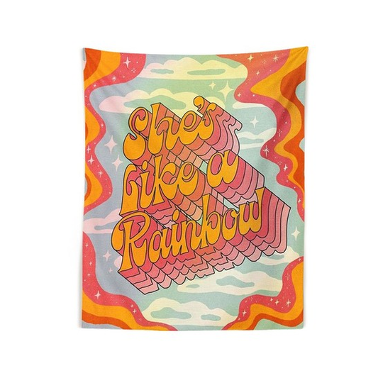 Retro Regenbogen Wandteppich
