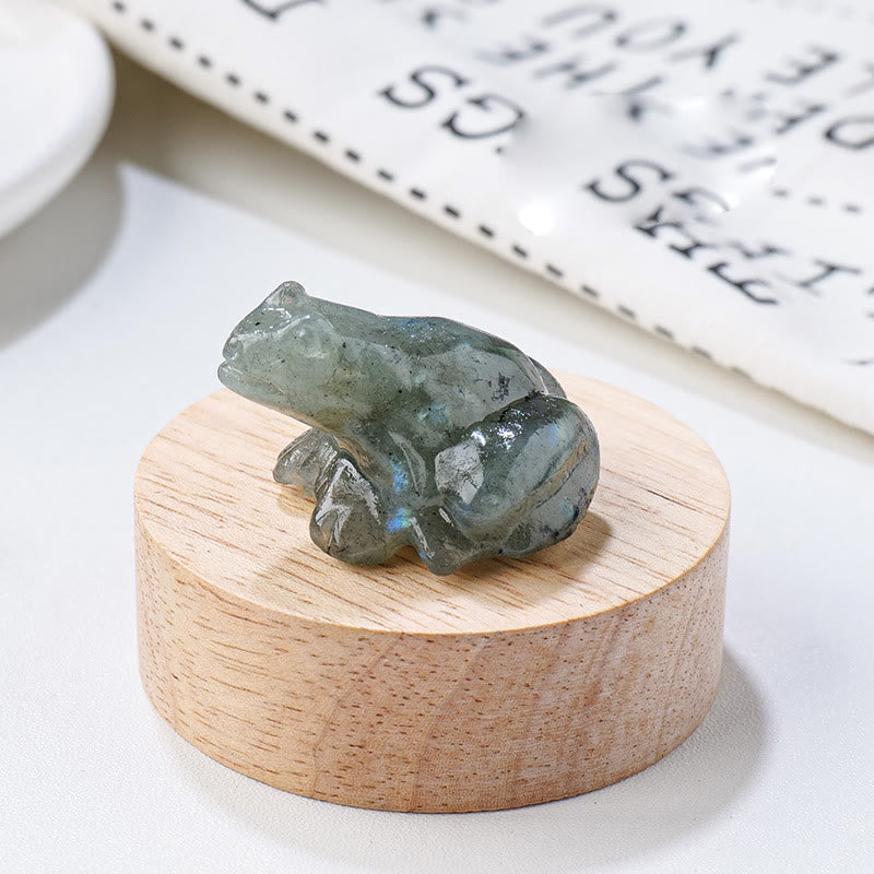 Frendorf natürliche Edelsteins geschnitzte Frosch Statue Edelstein Dekoration