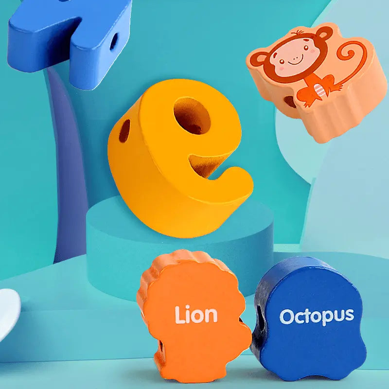 Frendorf | Bildungs-Holzperlen zum Schnürsenkel für Kinder