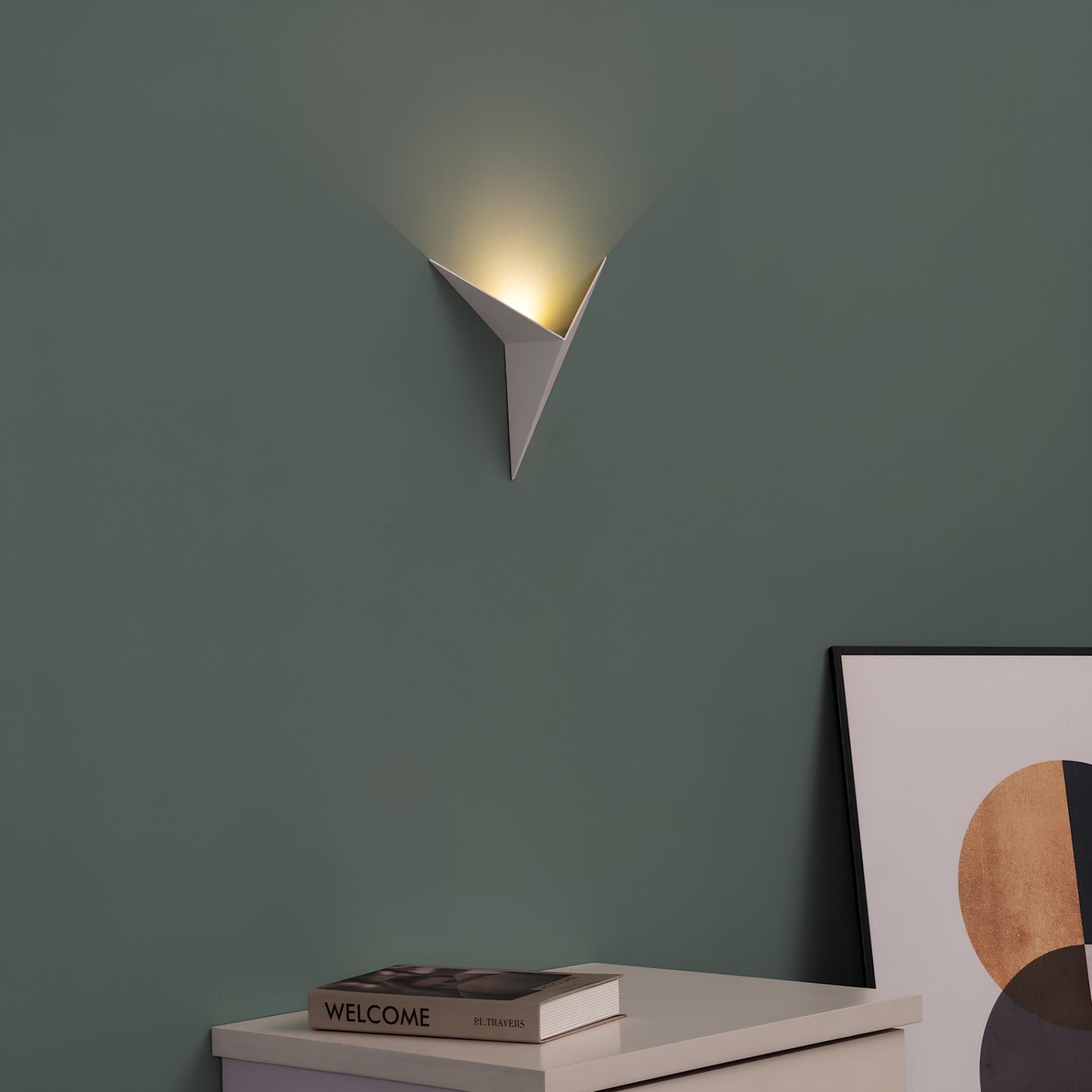 Royaleva Trigon Wandlampe - Moderne LED Dreieckige Wandlampe, Schwarz/Weiß/Gold, Warm/Kühl Weiß