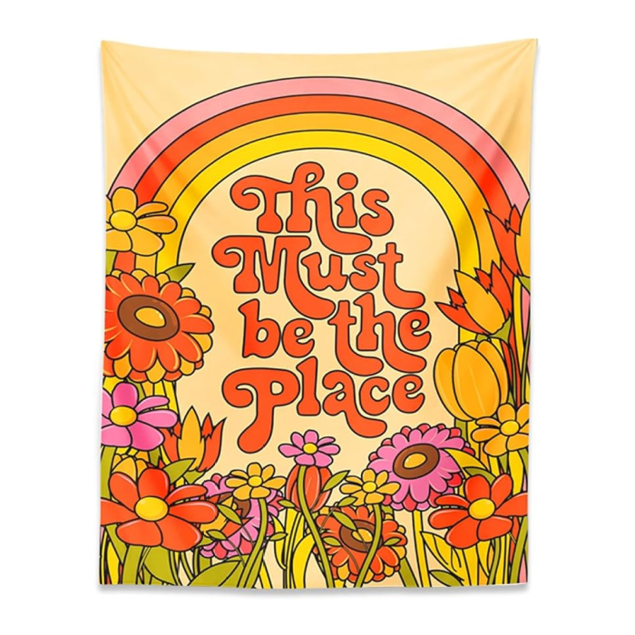 Retro Vibes Floral Wandteppich