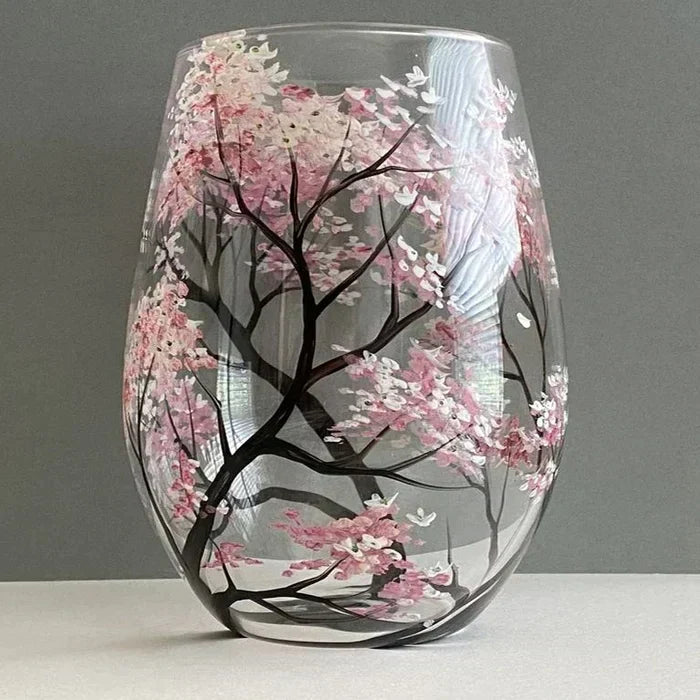 Frendorf | Vier Jahreszeiten Baum Weingläser - Hand gemalt Kunst