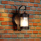 Frendorf | Ein Lampen Wandlicht mit Zylinder/Laternen-Schirm Blasenglas Industrielle Veranda Wandleuchte Fixture in Schwarz