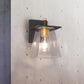 Frendorf | Klarglas Schwarze Wandlampe Beleuchtung Zylinder/Halbkreis/Rechteck 1-Licht Industrie Lichtarmatur, 6"/8" Breit