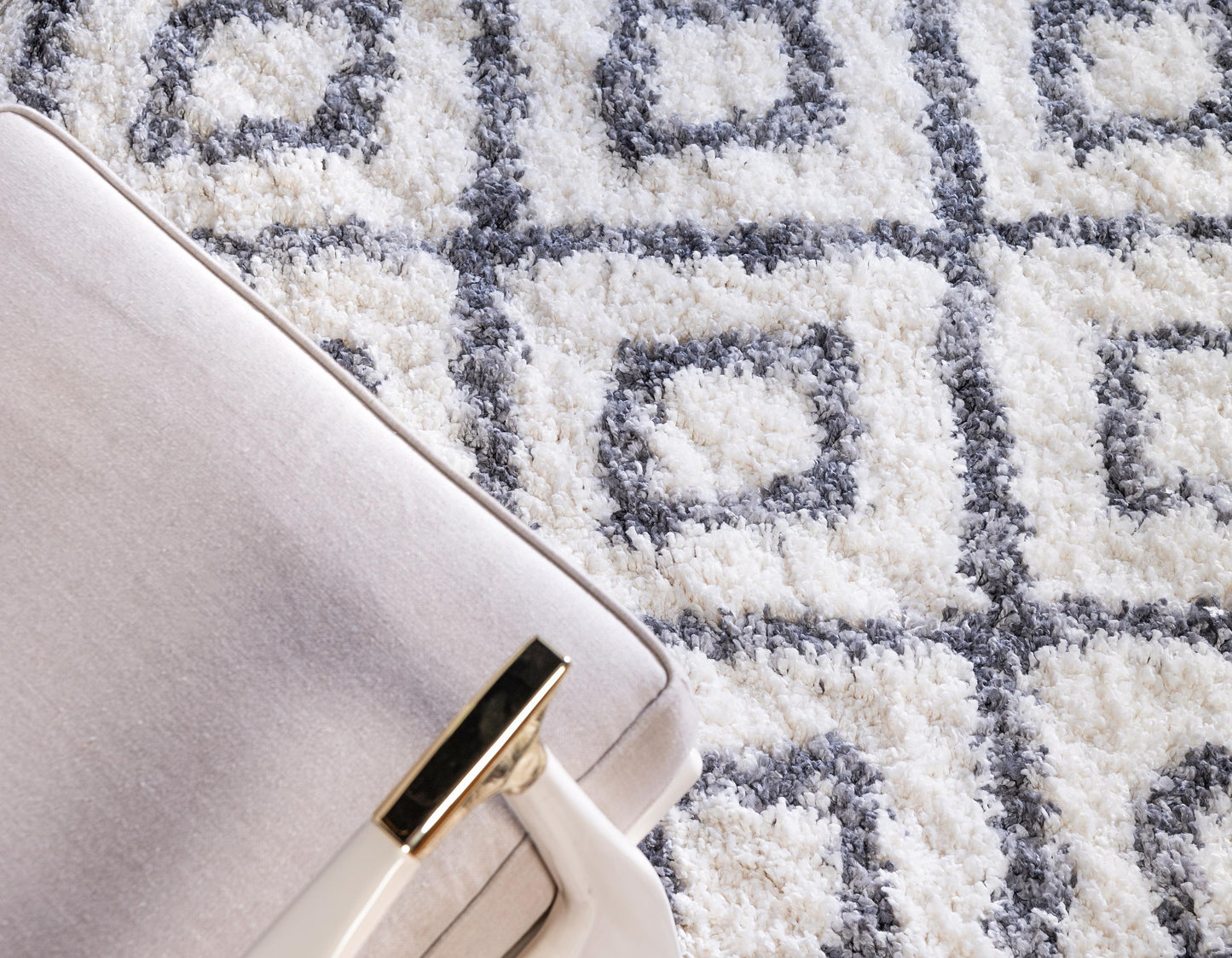 Frendorf | DiamondLuxe Shag - Teppich mit Diamantmuster | Shaggy Hochflorteppich | Weich & Modern | Perfekt für Wohnzimmer