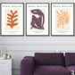Matisse Floral und Nude Set aus 3 Wandkunst Drucken in Lila, Orange und Gelb
