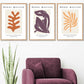 Matisse Floral und Nude Set aus 3 Wandkunst Drucken in Lila, Orange und Gelb