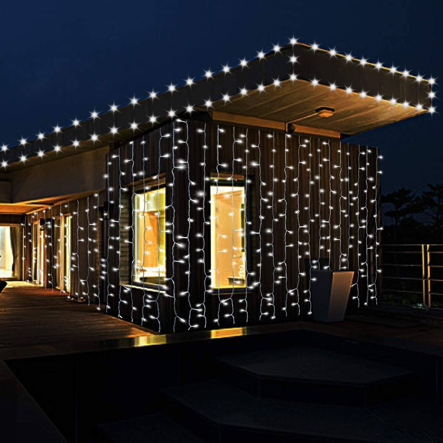 Frendorf | 448 LED 6,6 x 19,6 Fuß LED Vorhanglichter mit 8 Lichtmodi und Speicherfunktion