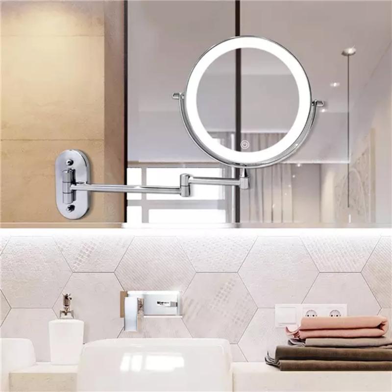Frendorf | ReflectPro LED Vergrößerungsspiegel | Wiederaufladbar | Kosmetik & Badezimmer | Chromsilber
