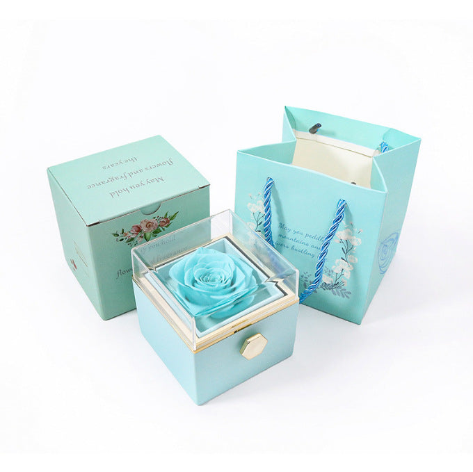 Frendorf | [Ideales Geschenk] Ewige Rosenbox - Mit gravierter Halskette & künstlicher Rose