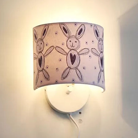 Frendorf | Kinder Undertint Wandlamp Trommelvorm Een Licht Stof Wandlamp voor Trap Gang