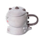 Frendorf | DinoSip Kreative Keramik Kaffeetasse | 450ml | Mit Löffel | Handbemalt | Milch- und Teebecher | Geschenkidee