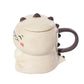 Frendorf | DinoSip Kreative Keramik Kaffeetasse | 450ml | Mit Löffel | Handbemalt | Milch- und Teebecher | Geschenkidee