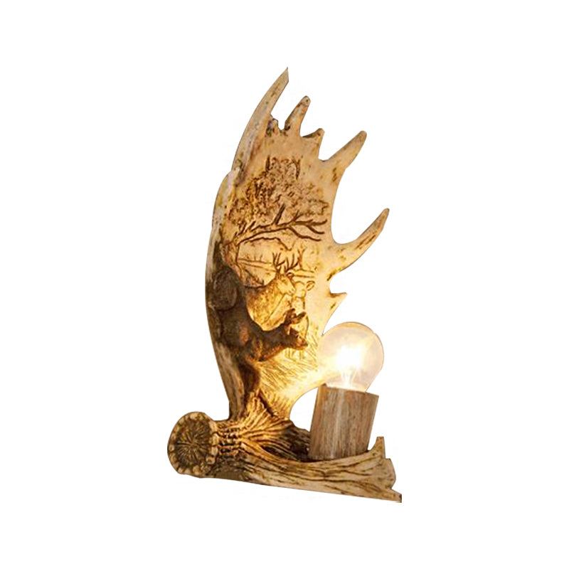 Frendorf | 1 Licht Marmor Wandleuchte Moderner Stil Bronze Zylinder Esszimmer Wandleuchte mit Elch