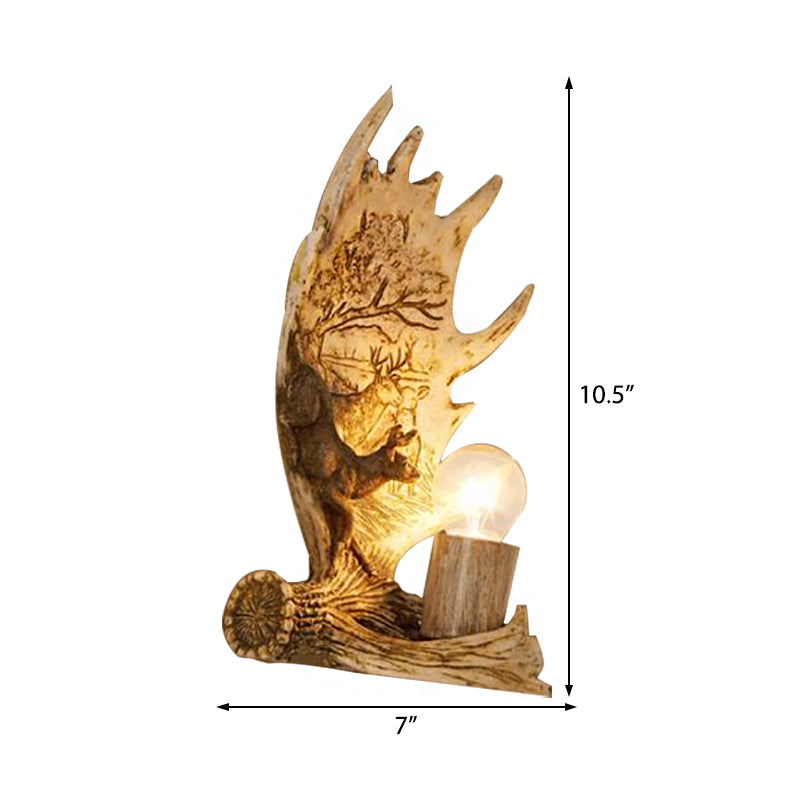 Frendorf | 1 Licht Marmor Wandleuchte Moderner Stil Bronze Zylinder Esszimmer Wandleuchte mit Elch