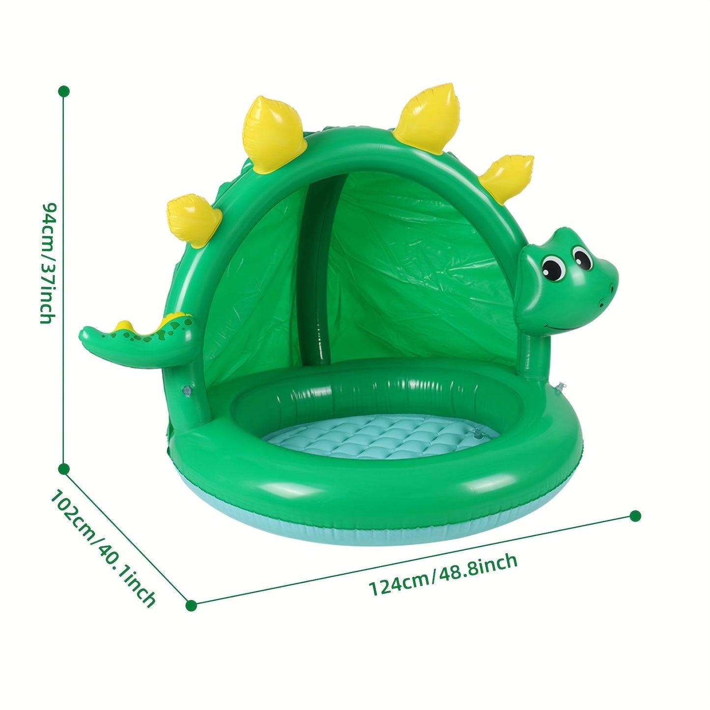 Frendorf | Aufblasbare Dinosaurierpool für Babys – Mit Sonnenschutz & Verspielt Design