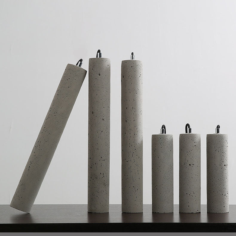 Frendorf | StoneCast Industrielle Zylinder-Pendelleuchte aus Beton | 1 Licht | Glatte oder Raue Oberfläche