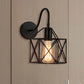 Frendorf | Schwarze X-Cage Wandbeleuchtung mit Gooseneck-Arm Retro Loft Metall 1 Licht Bar Wandmontage Licht