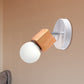 Frendorf | Zwart/Wit 1 Hoofdwandlamp Sconces Industrieel Stijl Houten Vierkante Wandmontage Lamp met Circulaire Wandplaat