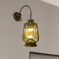 Frendorf | Coastal Lantern Wandverlichting Fixture 1 Gloeilamp Helder Glas Wandlamp in Zwart/Bronze/Koper voor Gang