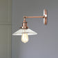 Frendorf | Kegelförmige Schlafzimmer Wandlicht Leuchte Vintage Klarglas 1 Licht Kupfer Wandleuchte Lampe