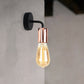 Frendorf | Messing/Koper Open Glühbirne Wandlamp met Gebogen Arm Industriële Stijl Metaal 1 Licht Nachtkastje Wandverlichting