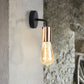 Frendorf | Messing/Koper Open Glühbirne Wandlamp met Gebogen Arm Industriële Stijl Metaal 1 Licht Nachtkastje Wandverlichting