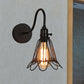 Frendorf | 1 Kopf Metall Wandlampe Antik Stilvoll Schwarz Drahtgestell Restaurant Wand Sconce Licht mit Blütenblattdesign