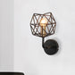 Frendorf | Schwarze Polyhedron Globus Wand Leuchte Licht Vintage Retro Metall 1 Licht Schlafzimmer Wandmontage Licht