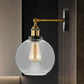 Frendorf | Klarer Glasblasen-Wand sconces Antiquitäten 1 Licht Wohnzimmer Beleuchtung Fixture in Messing