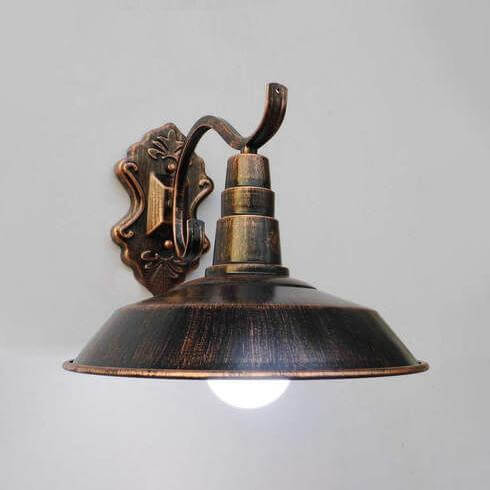 Frendorf | 1 Bulb Barn Wandleuchte Landhausstil Kupfer/Rost Schmiedeeisen Wandlampe für Korridor