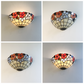 Frendorf | Blumenmuster Wandlicht Tiffany Vintage Muschel Wandleuchte in Beige/Pink-Weiß für Flur Büro