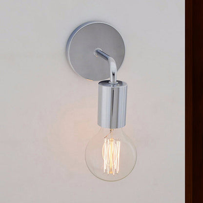 Frendorf | Gehoekte Slaapkamer Wandverlichting Retro Stijl Metalen 1 Lamp Wit/Chroom Afwerking Sconcelamp