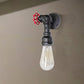 Frendorf | 1 Kop metalen wandverlichting industrieel zwart/antiek messing waterpijp slaapkamer wandlamp met klep