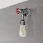 Frendorf | 1 Kop metalen wandverlichting industrieel zwart/antiek messing waterpijp slaapkamer wandlamp met klep