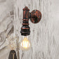 Frendorf | 1 Licht Eisen Wand Sconces Beleuchtung Industriell Schwarz/Gebürstetes Silber Bare Bulb Innen Wand Montiert Lampe mit Wasserrohr