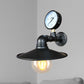 Frendorf | 1 Glühbirne Flared Wandbeleuchtung mit Gauge Deco Vintage Industrie Schwarz/Wetterschutz Kupfer Metallisch Sconce Lampe