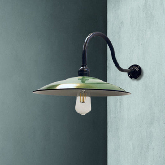 Frendorf | 1 Kop Schotel Wandverlichting Vintage Stijl Groene Metallic Wandlamp voor Eetkamer, 12"/14" Breedte