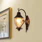 Frendorf | Gezwollen Glas Zwarte Wandlamp Eikel 1-Licht Industrieel Wandlamp Armatuur voor Woonkamer